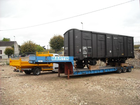 réception du wagon musée pour le mémorial du dernier convoi